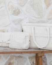Load image into Gallery viewer, Diaper Bag + Changing Pad Set - Oat Check
