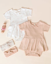 Load image into Gallery viewer, Pointelle Skirted Bodysuit - Pink Ditsy
