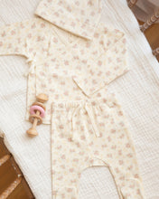 Load image into Gallery viewer, Wrap Top + Footed Pant Set - Flower Field
