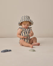 Load image into Gallery viewer, Scoop Back One-Piece Swimsuit - Retro Ocean Stripes
