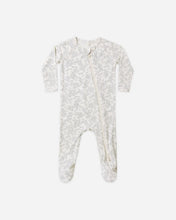 Load image into Gallery viewer, Rylee + Cru long sleeve bamboo zip footie in Cloud Floral featuring a delicate all-over flower print on soft bamboo viscose.
