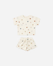 Load image into Gallery viewer, Waffle Tee + Short Set - Confetti Hearts

