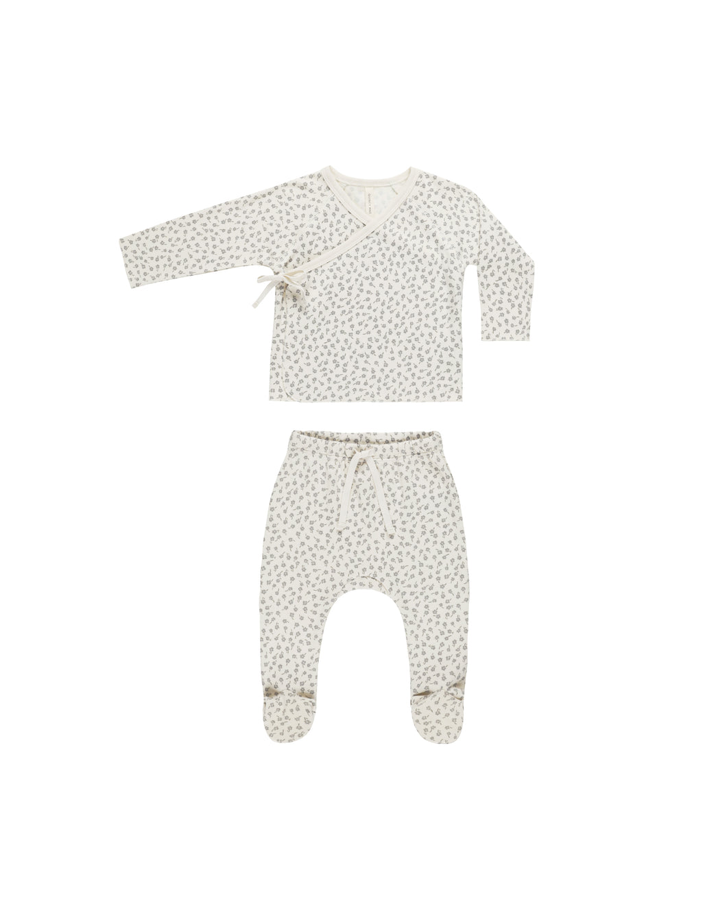 Wrap Top & Footed Pant Set - Scatter