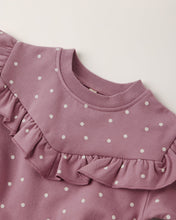 Load image into Gallery viewer, Ruffle Fleece Sweatshirt - Polka Dots
