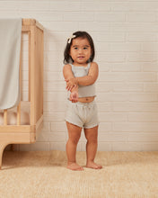 Load image into Gallery viewer, Organic Cotton baby tank and matching shorts featured in a blue and grey colour. 
