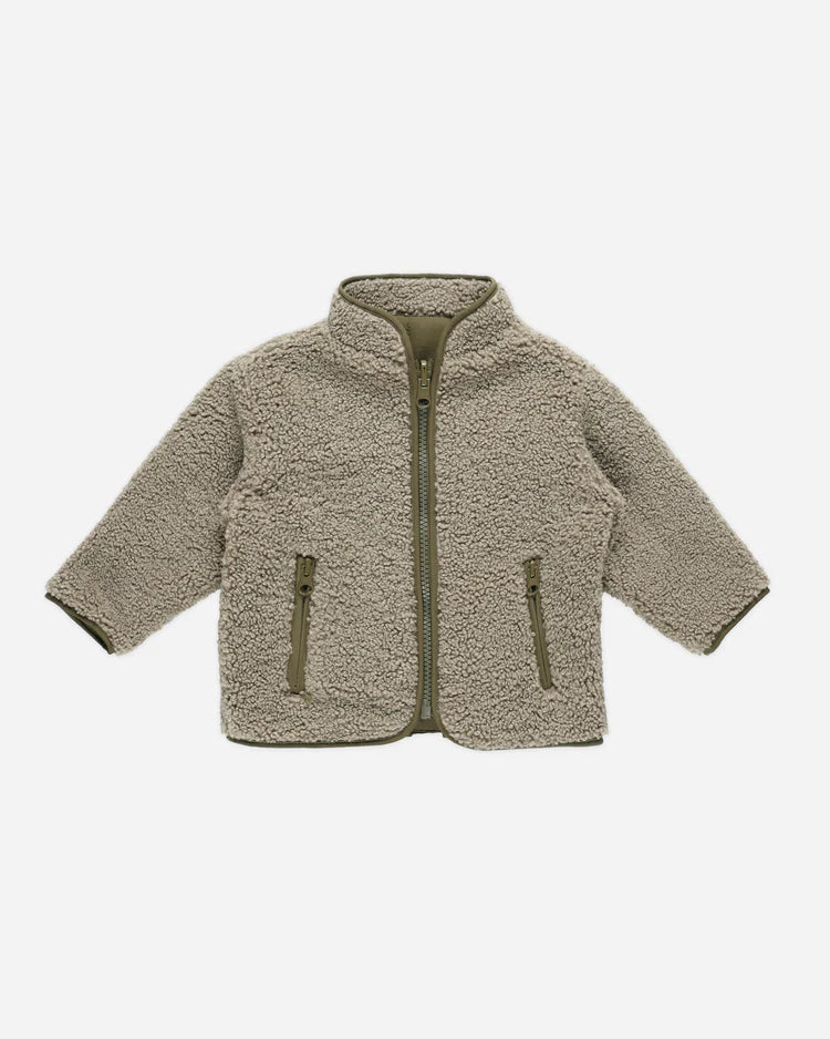 Shearling Zip Jacket - Olive