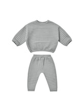 Load image into Gallery viewer, Quilted Sweater + Pant Set - Dusty Blue
