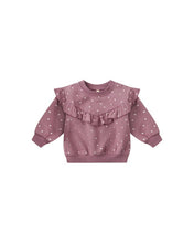Load image into Gallery viewer, Ruffle Fleece Sweatshirt - Polka Dots
