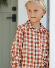 Load image into Gallery viewer, Collared Long Sleeve Shirt - Red Plaid
