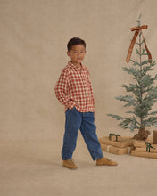 Load image into Gallery viewer, Collared Long Sleeve Shirt - Red Plaid
