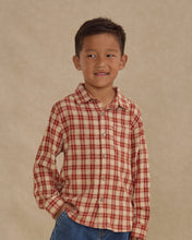 Load image into Gallery viewer, Collared Long Sleeve Shirt - Red Plaid
