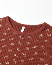 Load image into Gallery viewer, Ribbed Long Sleeve Top - Ruby Ditsy
