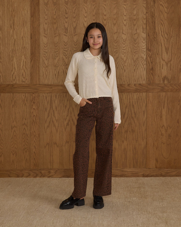 Baggy Wide Leg Denim - Leopard - SIZE 10 YEAR