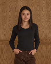 Load image into Gallery viewer, Ribbed Long Sleeve - Black - SIZE 10-12 YEARS
