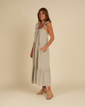 Load image into Gallery viewer, Sage Green gingham print featured on a linen blend dress with ruffle sleeves
