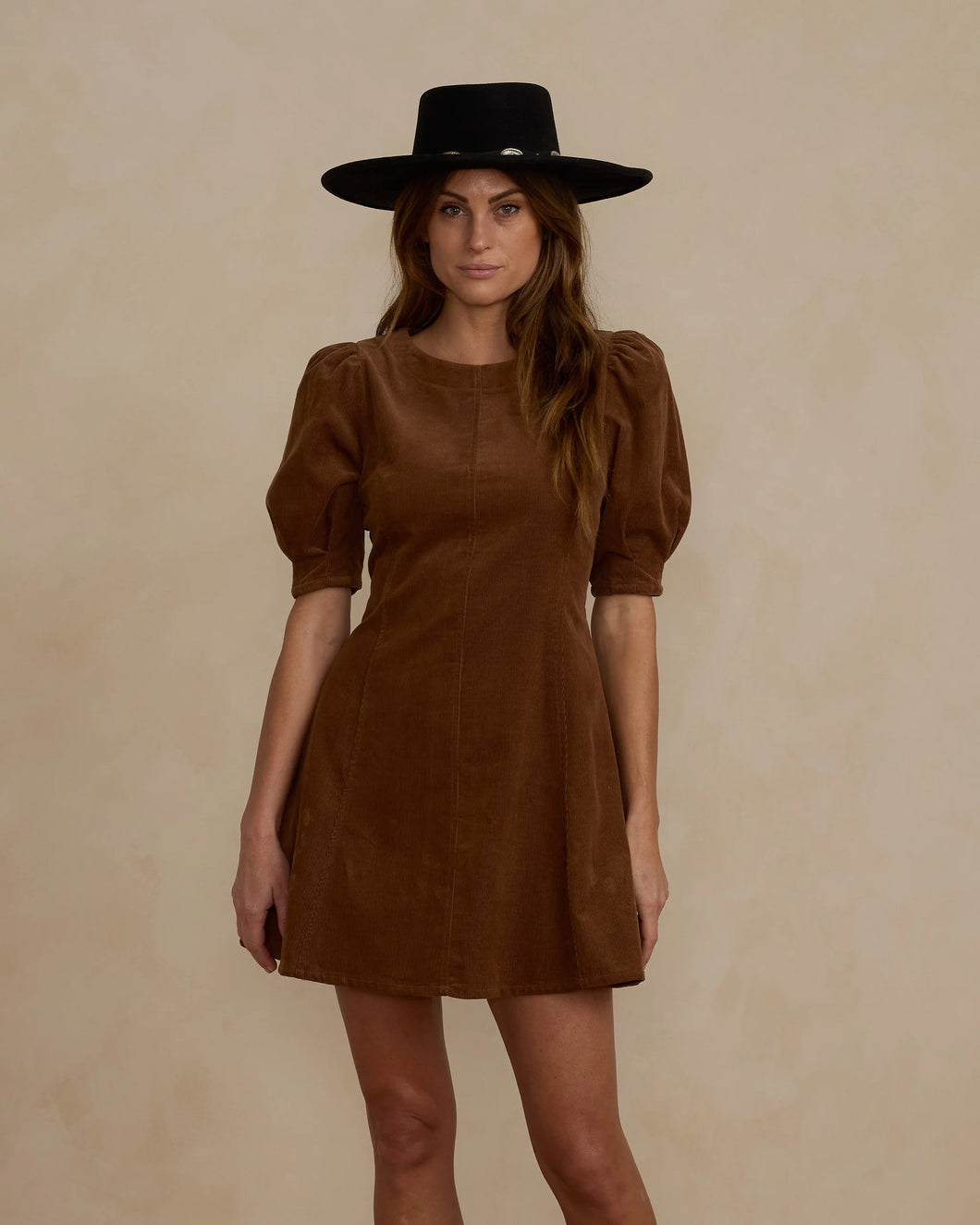 Levi Mini Dress - Saddle