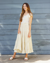 Load image into Gallery viewer, Ruffle Tiered Maxi Skirt - Citron Stripe
