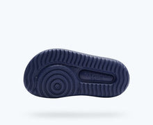 Load image into Gallery viewer, Navy blue sandles from Native Shoes featuring two adjustable straps for a snug fit. 
