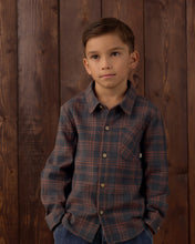 Load image into Gallery viewer, Collared Long Sleeve Shirt - Midnight Plaid
