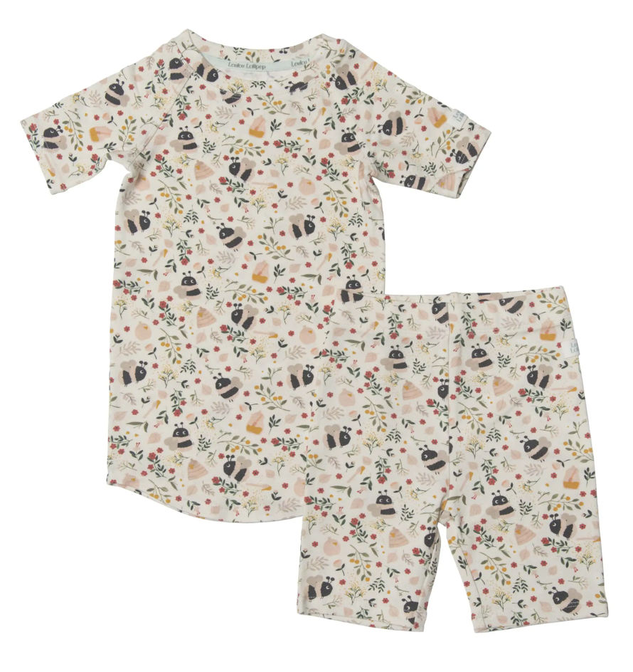 Bumble Bee printed pajama set with shorts and a t-shirt