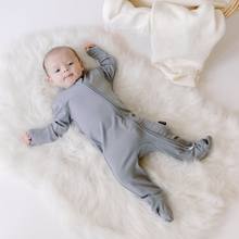 Load image into Gallery viewer, Footed Zipper Sleeper - Stone - SIZE 6-12, 12-18 MONTHS
