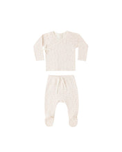 Load image into Gallery viewer, Wrap Top + Footed Pant Set - Ditsy
