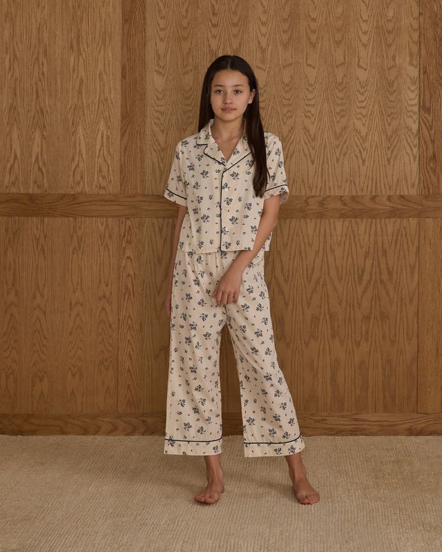 Woven Pajama Set - Blue Floral - SIZE 10 YR