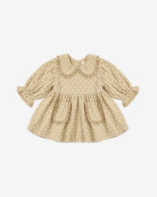 Load image into Gallery viewer, Quincy Mae children's Marisol flutter sleeve dress in butterscotch floral print.
