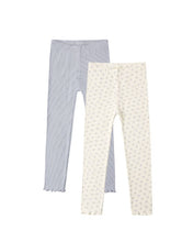 Load image into Gallery viewer, Ribbed Legging Set - Natural, Periwinkle
