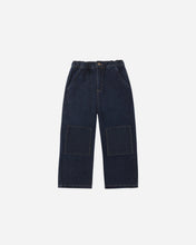 Load image into Gallery viewer, Rylee + Cru Baggy Pant dark indigo denim kids elastic waist pants.
