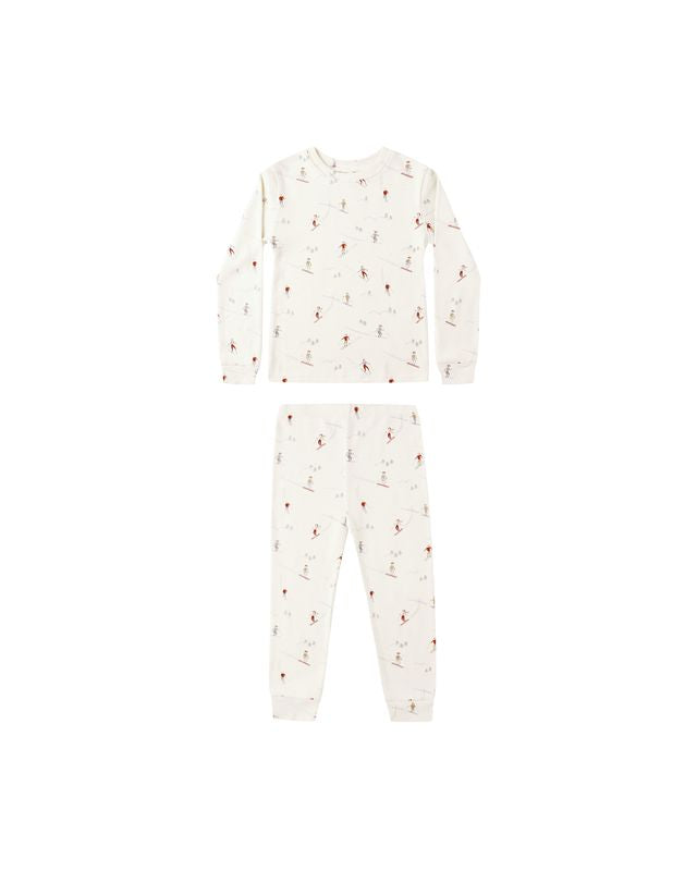 Organic Long Sleeve Pajama Set - Skiers