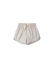Load image into Gallery viewer, Boys Swim Short - Blue + Butterscotch Stripe
