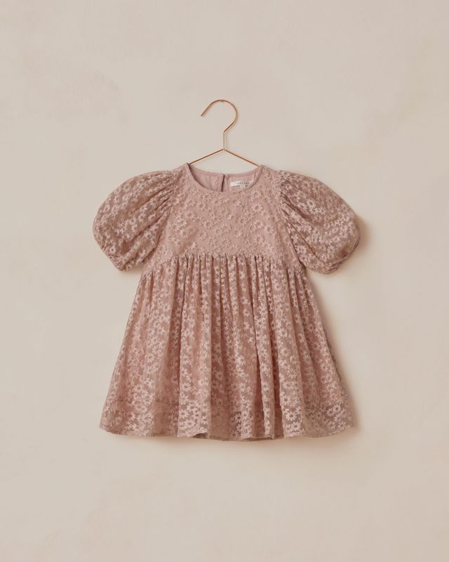 Luna Dress - Rose Embroidered Daisy