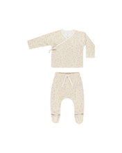 Load image into Gallery viewer, Wrap Top + Footed Pant Set - Primrose
