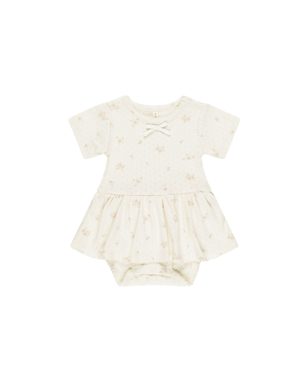 Pointelle Skirted Bodysuit - Pink Ditsy