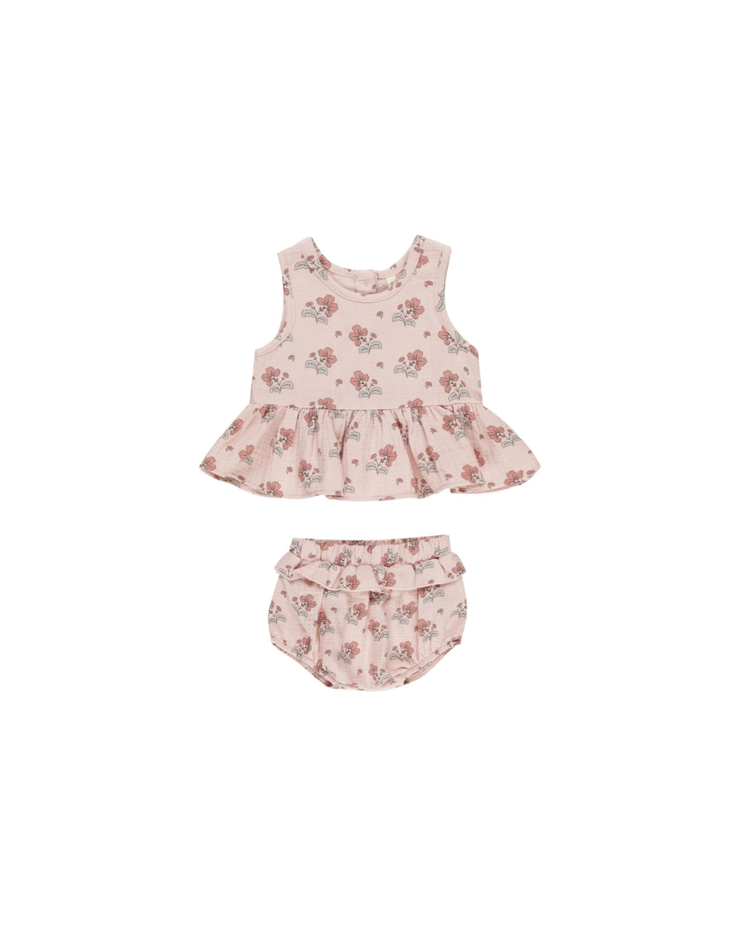 Sleeveless Peplum Set - Vintage Floral
