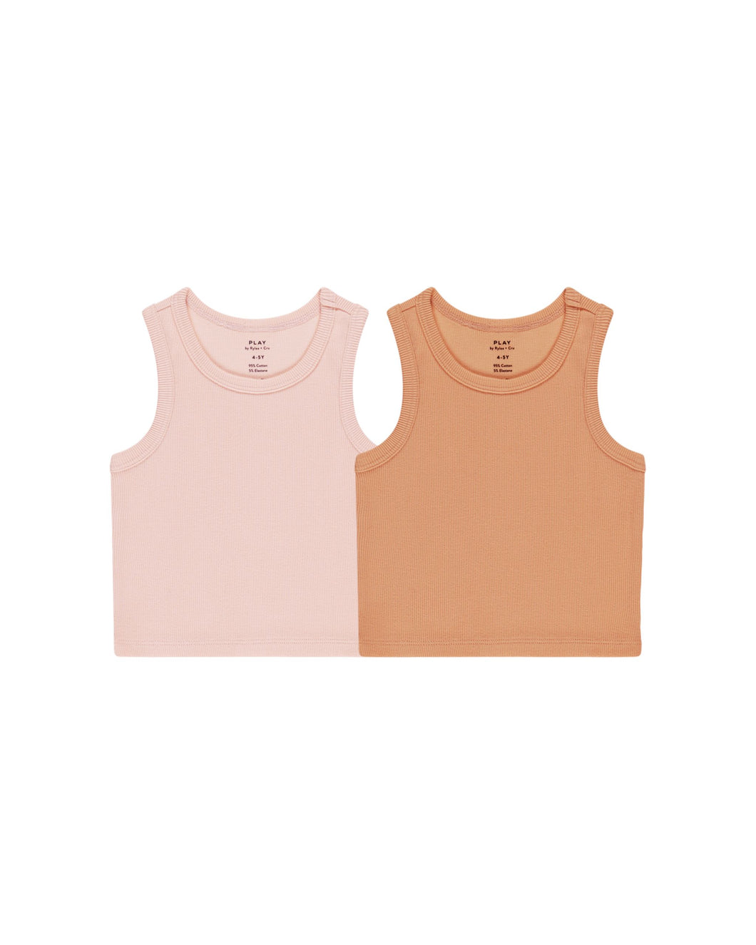 Ribbed Tank Set - Pink, Grapefruit