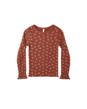 Load image into Gallery viewer, Ribbed Long Sleeve Top - Ruby Ditsy
