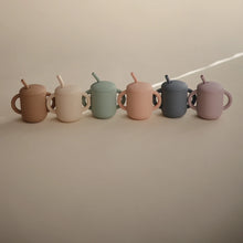Load image into Gallery viewer, Silicone Training Cup + Straw - Natural
