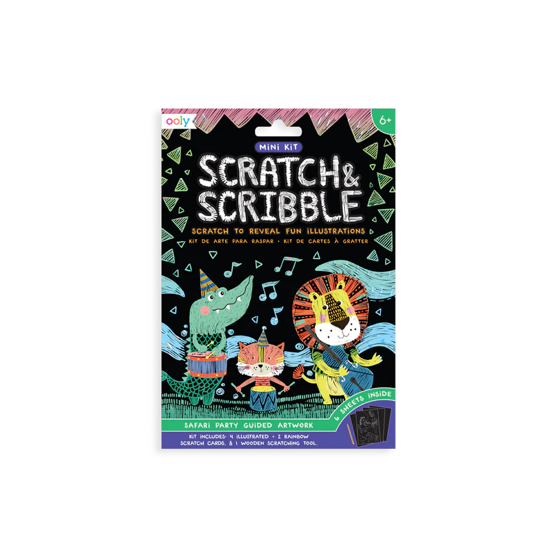 Mini Scratch & Scribble Art Kit - Safari Party