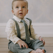Load image into Gallery viewer, Suspender Pant -  French Blue - SIZE 12 MONTHS
