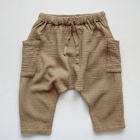 The Muslin Trouser - Camel - SIZE 8-9 YEARS