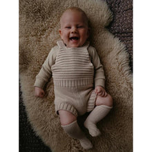 Load image into Gallery viewer, The Knit Romper - Oatmeal - SIZE 3-6, 6-9 MONTHS

