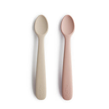 Load image into Gallery viewer, Silicone Feeding Spoons - Blush/Shifting Sand
