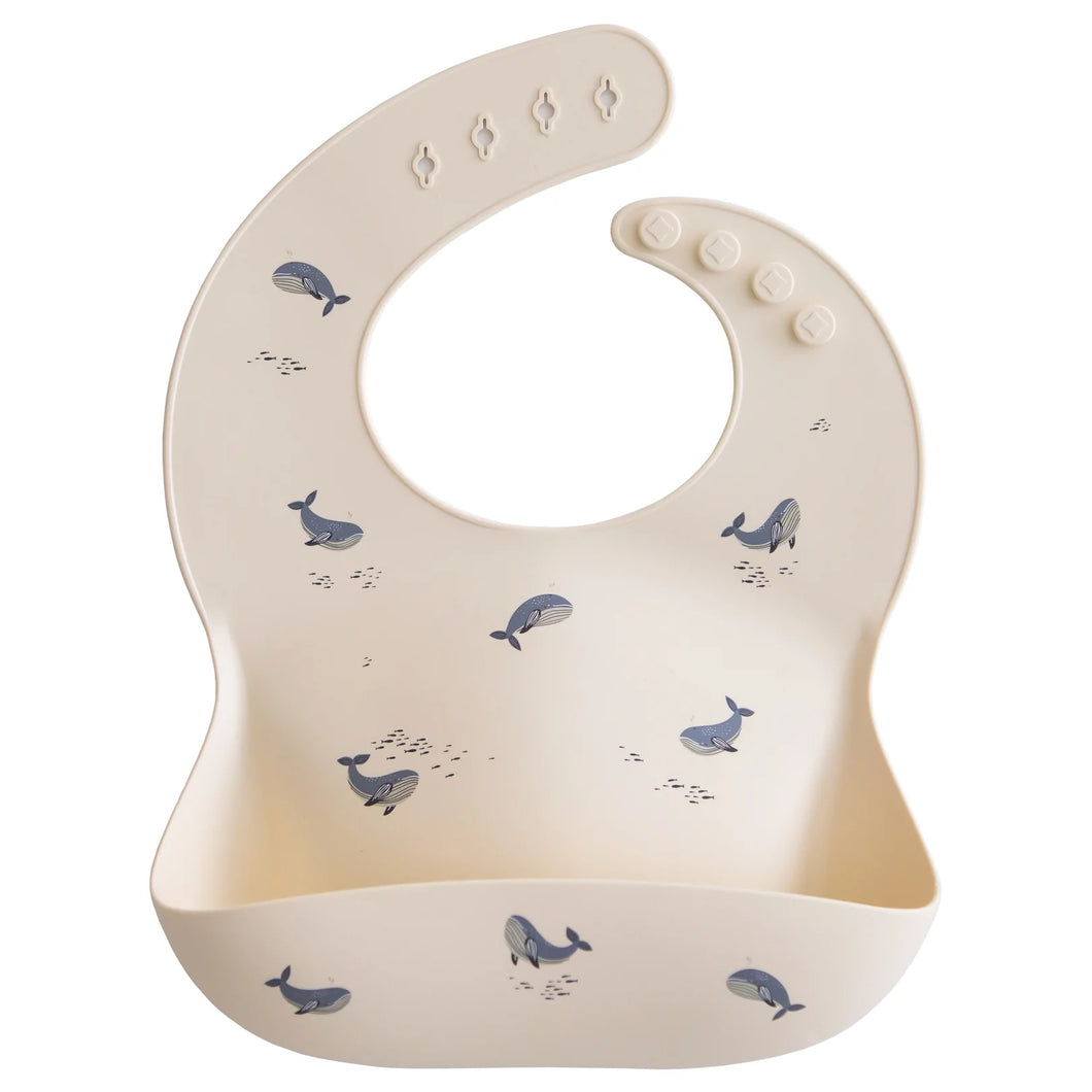 Silicone Baby Bib - Whales