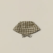 Load image into Gallery viewer, Olive Gingham Bucket Sun Hat
